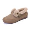 Winter New Retro Velvet Round Head Flat Bottom One-pedal Thermal Shoes Women's Matte Lamb Wool Cotton Shoes