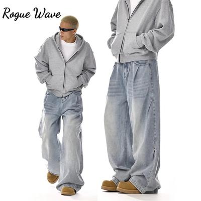 Jean baggy RogueWave Y2K Unisexe Tendance Décontracté Jambe Large Denim Pantalon Qualité High Street Style Américain Streetwear Pantalon Oversize