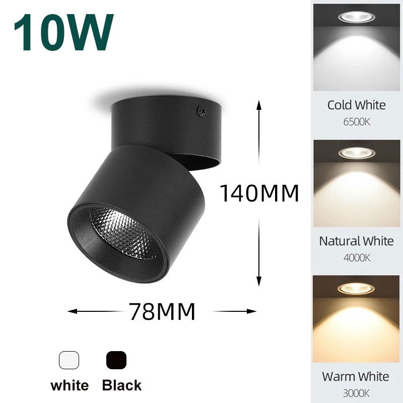 LED Downlights 110V 220V Taklampe spot led lys Overflatemontert Lampe Stue Baderomslys Innendørs Belysningsarmatur