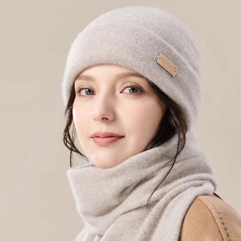 JIUMU Women s Cashmere Knit Warm Hat One Size