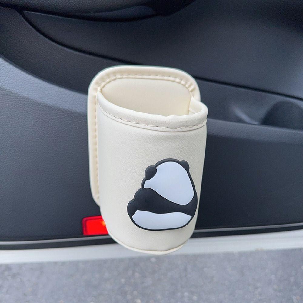 PU Leather Car beverage rack Panda Cup stand Portable Car Cup Holder  Car Interior Accessories