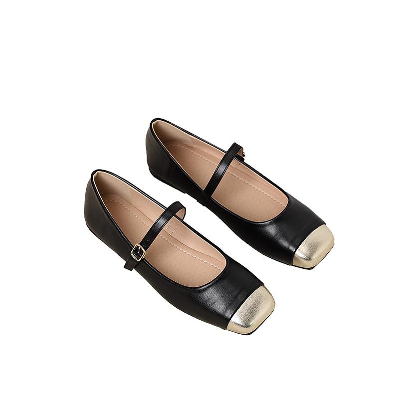 Women's Mary Jane Shoes Ballet Flat Shoes Square Toe Flats Lightweight Walking Shoes for Women Ankle Strap Work Shoes Comfortable Slip-On Dress Shoes