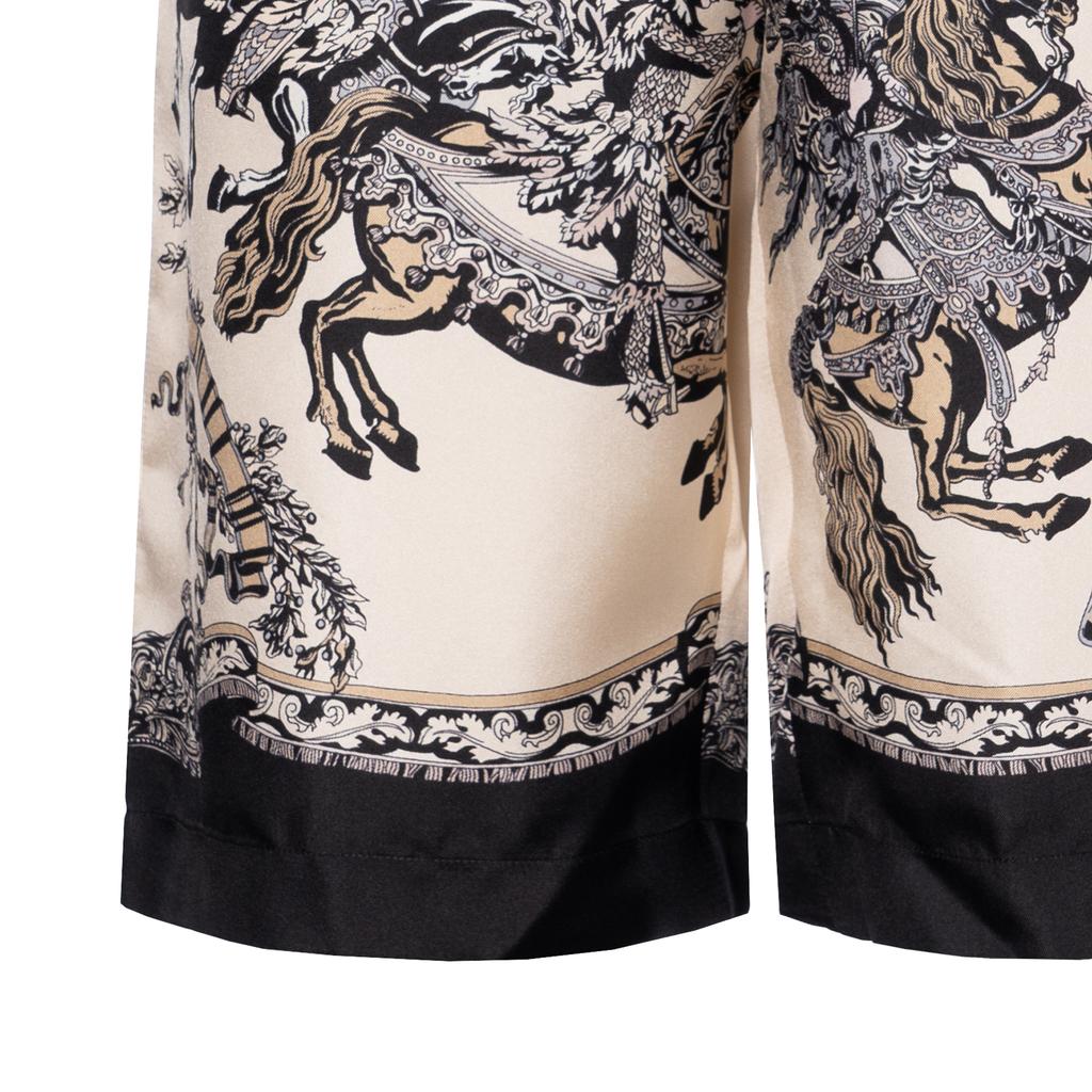 Gucci Silk Shorts With Roi Soleil Print 'Ivory Black' Men's 672698-ZAKU1-9285