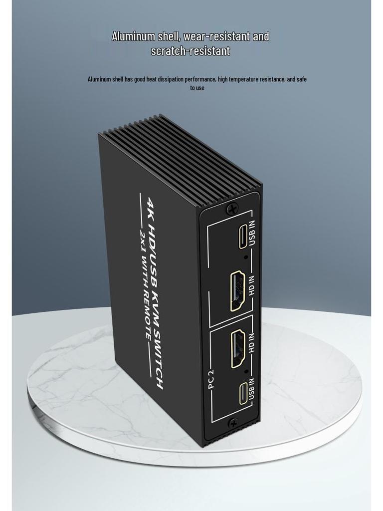 2x1 HDMI KVM-Switch: 4K-Video, USB-Maus- und Tastaturfreigabe