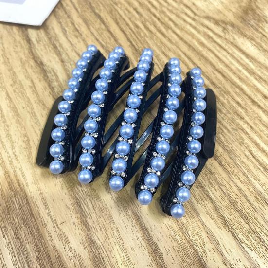 4-teilige Haarreifen, einziehbare Stirnbänder im Taschenformat, rutschfestes Zahndesign, dehnbare Strasssteine, Blumendekor, Haarreifen, Haarschmuck