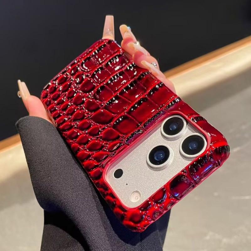 Luxury Retro Bright Glossy Crocodile Leather Case For iPhone 17 Air 16 15 14 13 Plus Pro Max 11 Business Shockproof Armor Cover