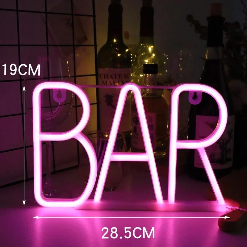 LED Bar Open Neon Signs Lights For Pub Bar Bedroom Wall Hanging Atmosphere Lamp Battery USB Home Christmas Party Room Decor