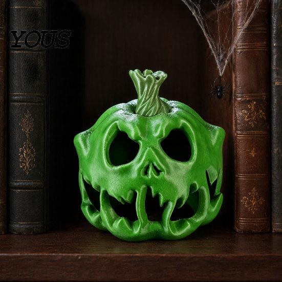 Halloween Ambient Light Cover 3D Printed Skull Pumpkin Candle Holder, Hollow Design Ornament Figurine, Multifunctional Lampshade for Party Favors