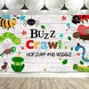 Adorable Colorful Caterpillar Theme Banner Photography Backdrop, Children's Birthday Party, Home Decoration Photography Backdrop
