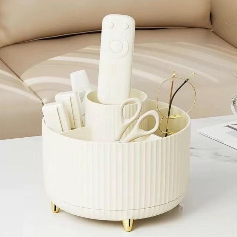 Rotating Storage Organizer Plastic Makeup Brush Holder Desk Desktop Multifunctional Pen Pencil Case Cosmetic Organizer