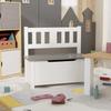 Kids  Bench with Storage Space White and Grey 60 x 30 x 55 cm MDF