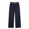 European and American Style, New Women's Clothing, Foreign Denim Vest with Belt, High Waist and Wide Leg Jeans