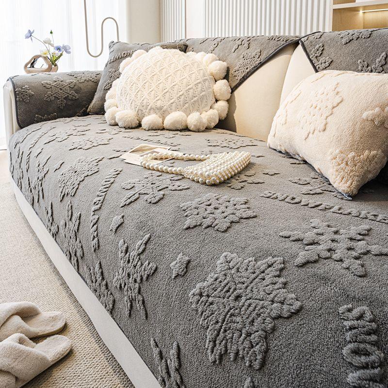 Gentle Dream Winter Thicken Sofa Cover Warm Short Plush High-end Sofa Cushion Sitting Cushion Room Anti Slip Cover Cloth