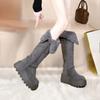 Cotton Boots with Fleece, Snow Boots for Women, Versatile and Stylish High-heeled Shoes, Long Boots