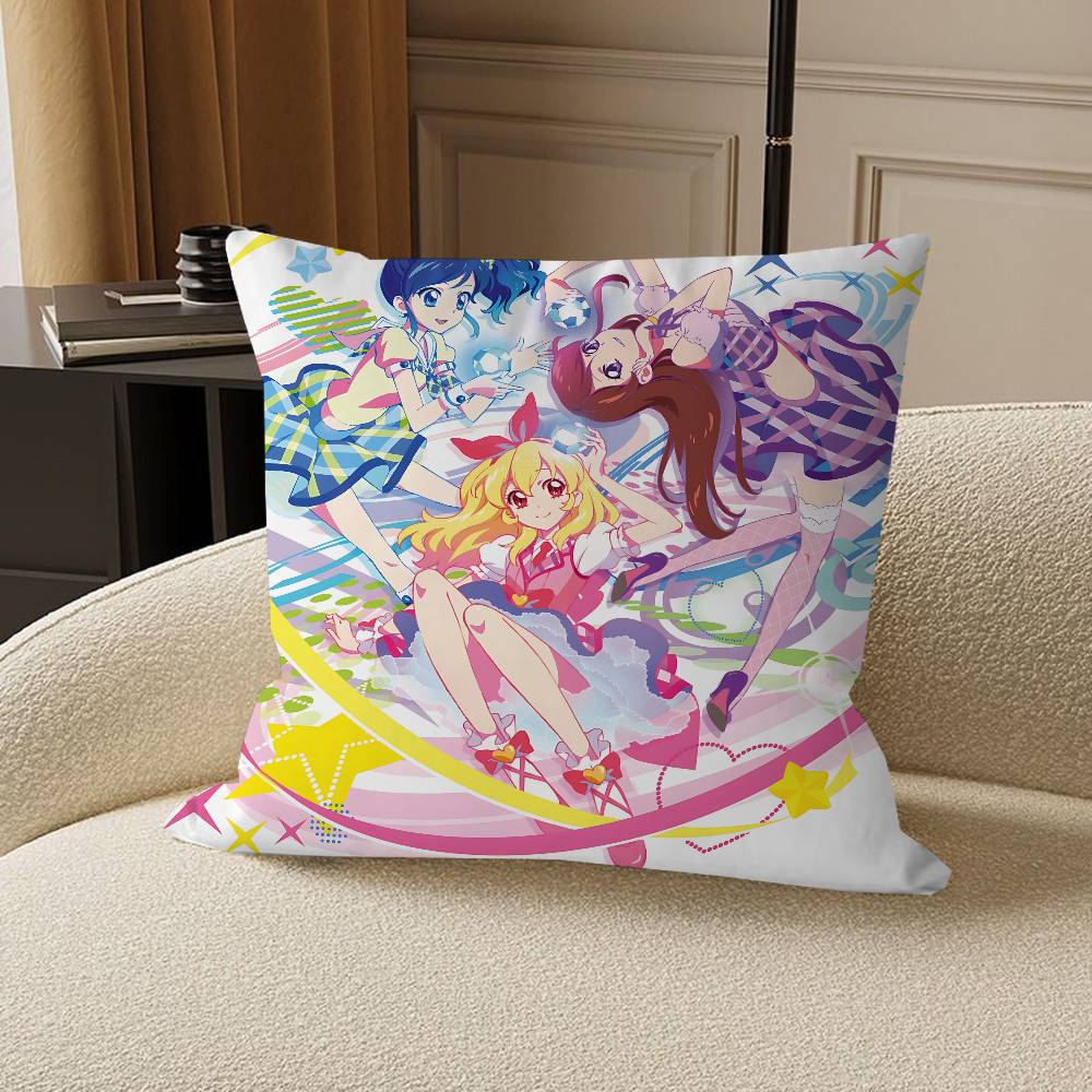 Aikatsu! Cushion Cover Car Throw Pillow Case For Sofa Car Christmas Gift 40x40cm 45x45cm
