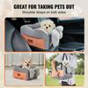VEVOR Console Dog Car Seat, Center Console Dog Booster Seat for Small Dog, Pet Car Seat for Car Armrest with Clip-On Leash, Adjustable Straps