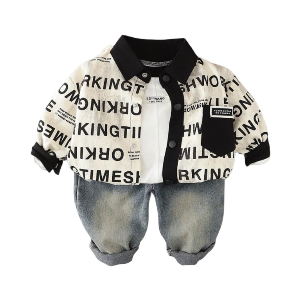Kids Casual Long-Sleeve Set, Comfortable Daily Wear Outfits