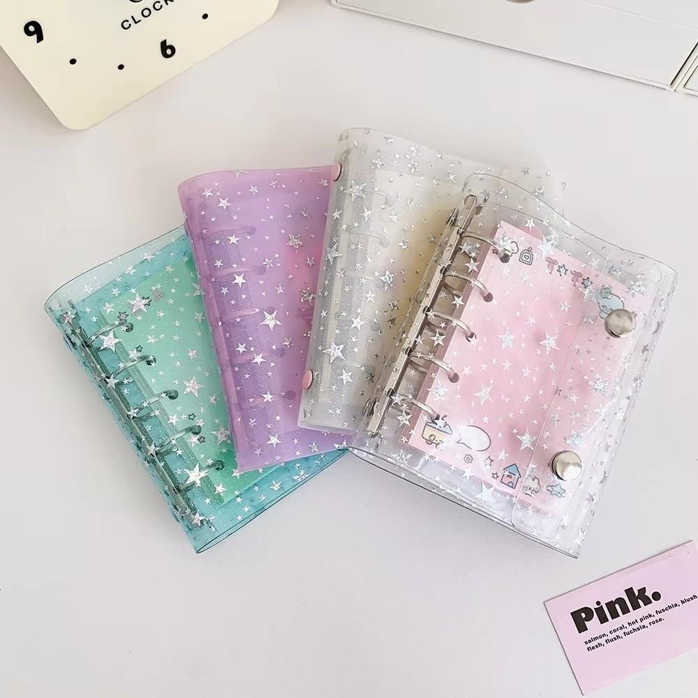 Transparent Photo Storage Card Holder Sparkling M5 Stars Buckle Card Holder Book  Photo Collecting