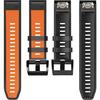Quickfit Silikonarmband 22mm für Garmin, Orange / Schwarz