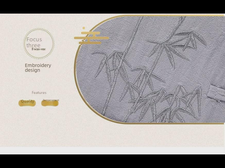 Costum Tang din bumbac-in cu mânecă scurtă pentru bărbați de vârstă mijlocie și în vârstă - Stil chinezesc Hanfu de vară