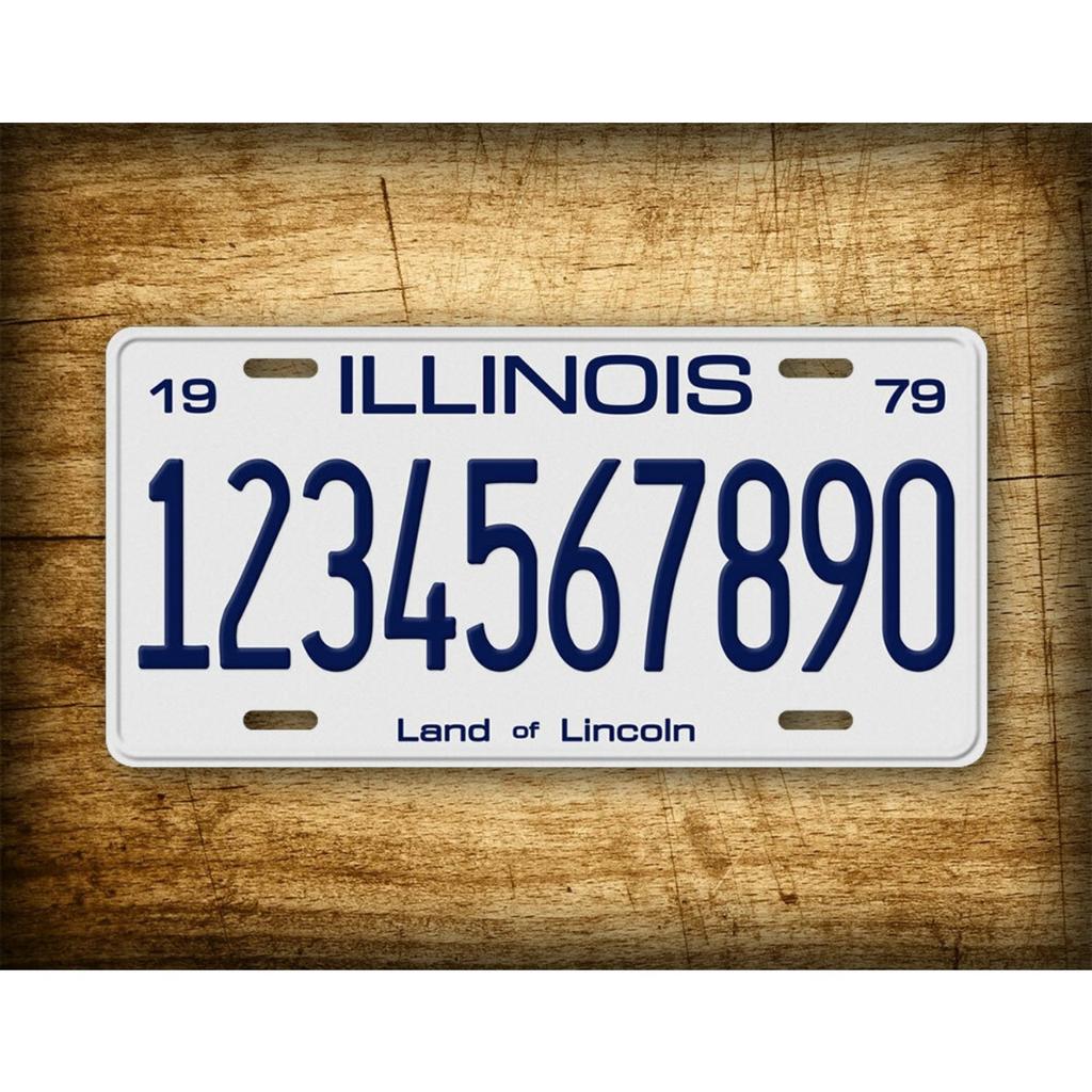 Vintage Illinois License Plate Metal Sign Wall Decor Custom Name Bar Pub Garage