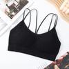 Plus Size Red Spaghetti Strap Backless Bra for Women Non-magnetic Student Sports Cami Bustier Push-Up