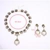 1Set Medieval Vintage Luxury Suit Earrings Zircon Flowers Pendant Pearl Retro Necklace Jewelry Gift For Women Ornament