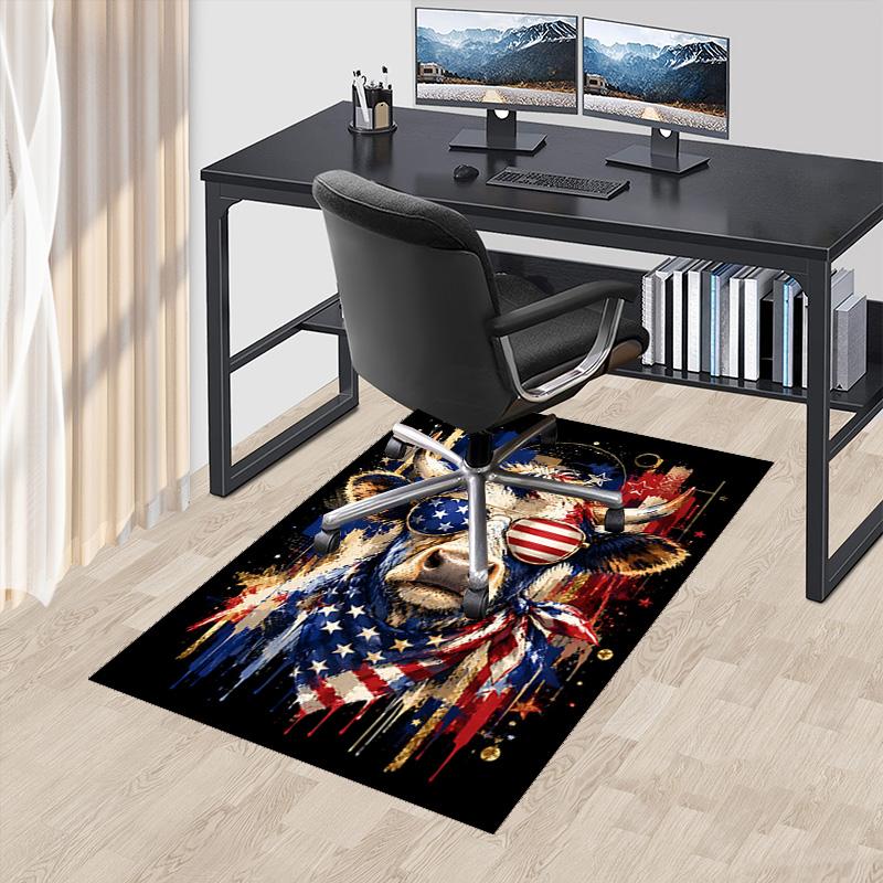 1pc American Cow Celebration Carpet Rug for Bedroom Living Room Decor Sofa Home Game Area Rug Non-slip Floor Mat. D7220192