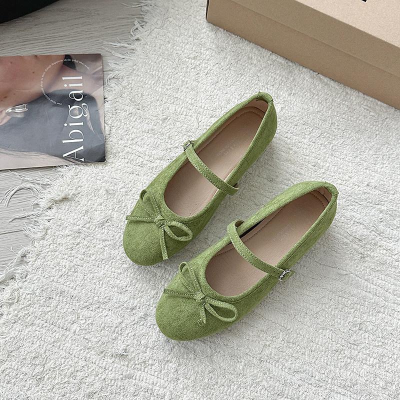 Spring New Women Ballet Flats Concise Round Toe Shallow Slip On Ladies Shoes Soft Sole Butterfly-knot Eelgant Dress Shoes