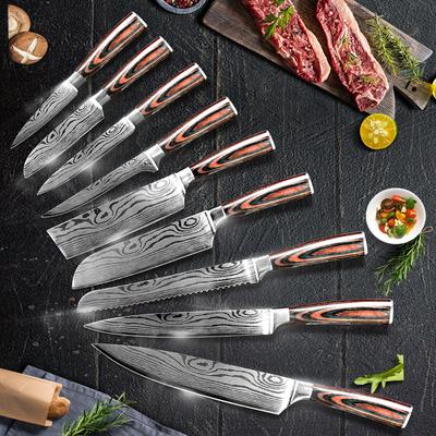 Imitation Damascus Steel Knife Stainless Steel Knife with Knife Cover Chef Knife Household Kitchen Knives & Accessories Knife
