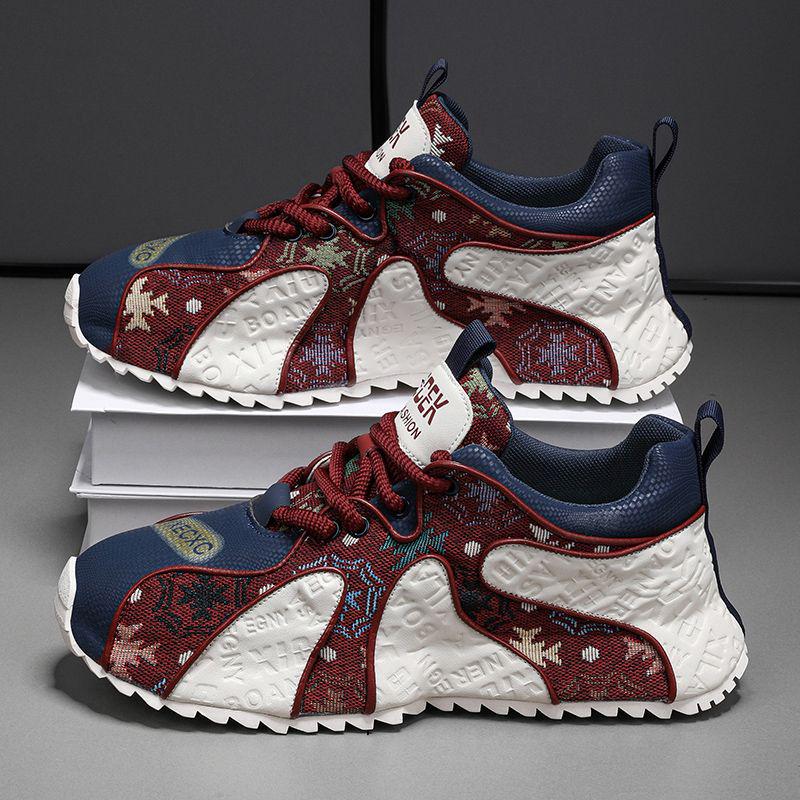 Spring 2025 Men s Trendy Sneakers - Versatile, Thick-Soled Dad Shoes for Height Boost and Casual Style Size 44