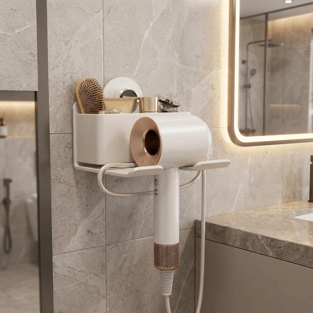 Carbon Steel Hair Dryer Bracket Punch Free Toilet Blower Holder Durable Hairdryer Stand for Home