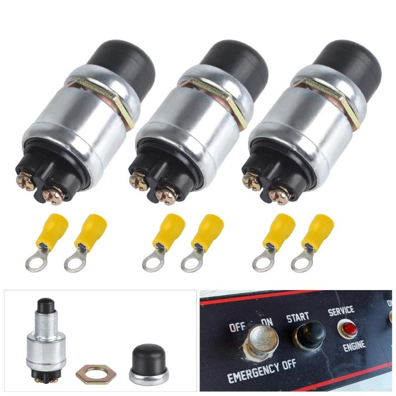 Universal 50A Waterproof Engine Start Button Set Waterproof Engine Start Push Button Set for 12V/24V Vehicle Systems
