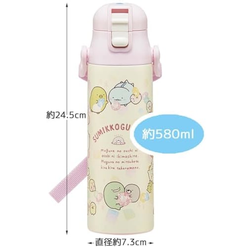 Skater Children's Stainless Steel Water Bottle Direct Drinking 580ml Sumikkogurashi Mole House Cold Storage Waterbottle Sports Bottle Cute Kids Childr