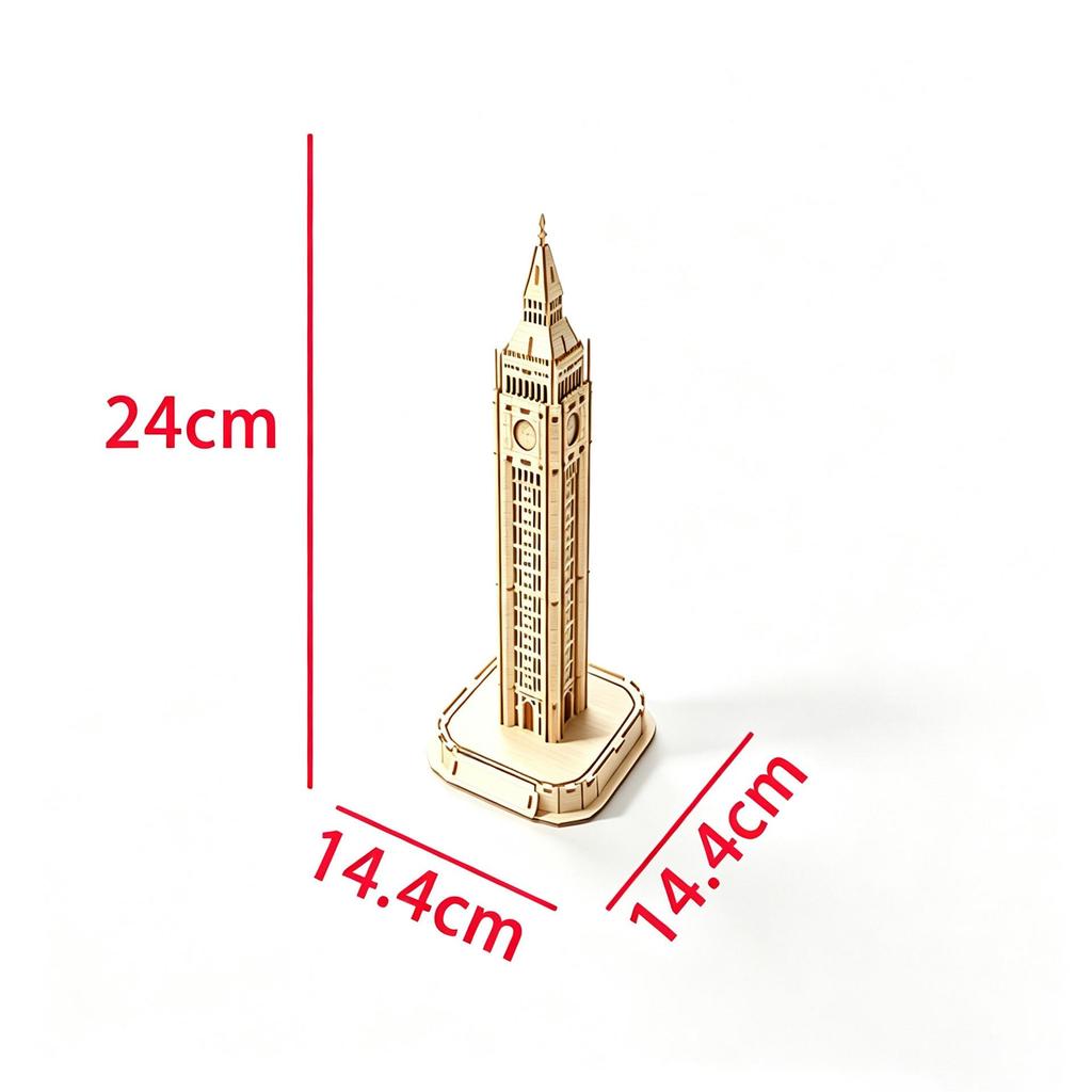 Handmade Wooden Eiffel Tower 3D Puzzle Ornament