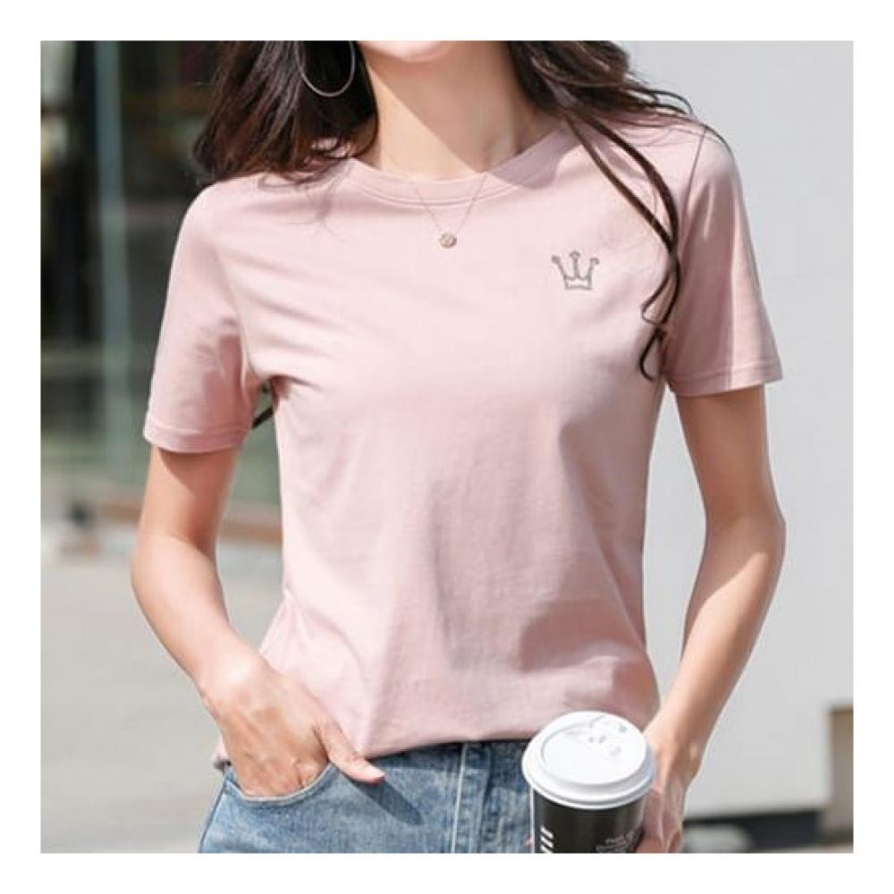 Navava NT737 Simple Crown PoinT Round Neck ShorT Sleeve T shirT