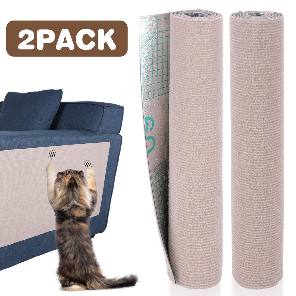 2pcs Trimmable Self-Adhesive Cat Scratch Mat 40X100cm Wall Anti Cat Scratch Sofa DIY Cats Scratch Protection Paws Sharpen Carpet