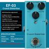 Compact Electric Guitar Effects Pedal: Overdrive, Distortion, Tremolo, Delay, Chorus, Reverb