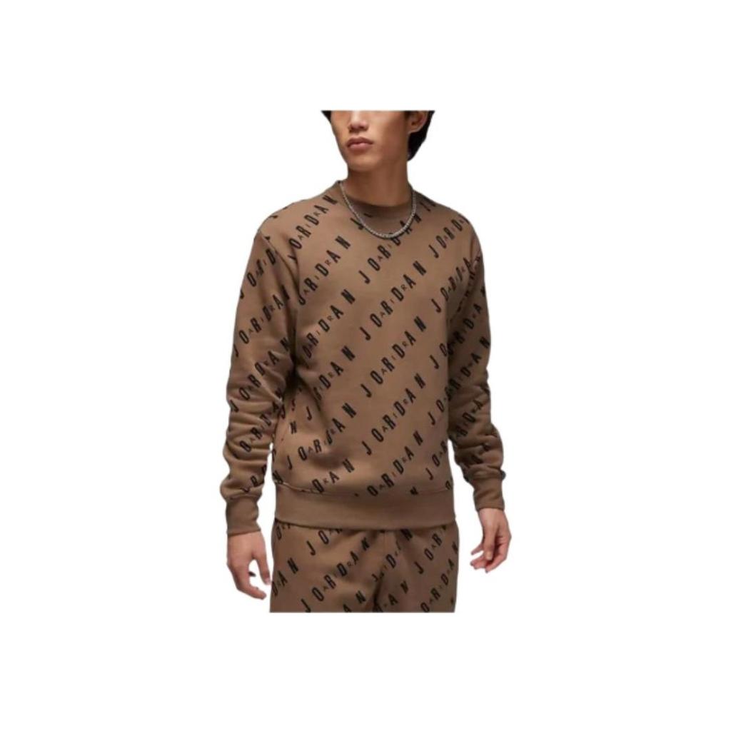 Jordan Allover Print Logo Langarm-Hoodie Herren Tops Braun DX9174-274