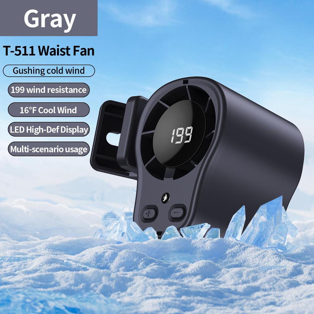T511 High-Speed Rechargeable Waist & Neck Fan with Long Battery Life - Mini Portable Clip-on