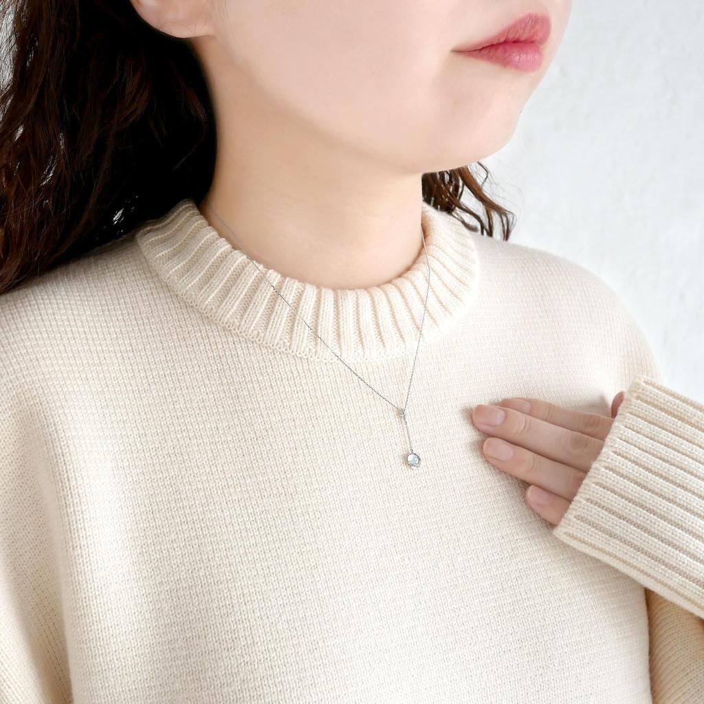 Vendome Necklace K10 White Gold Blue Topaz Shell GJBN052140BT [Official] [VIH Aoyama]