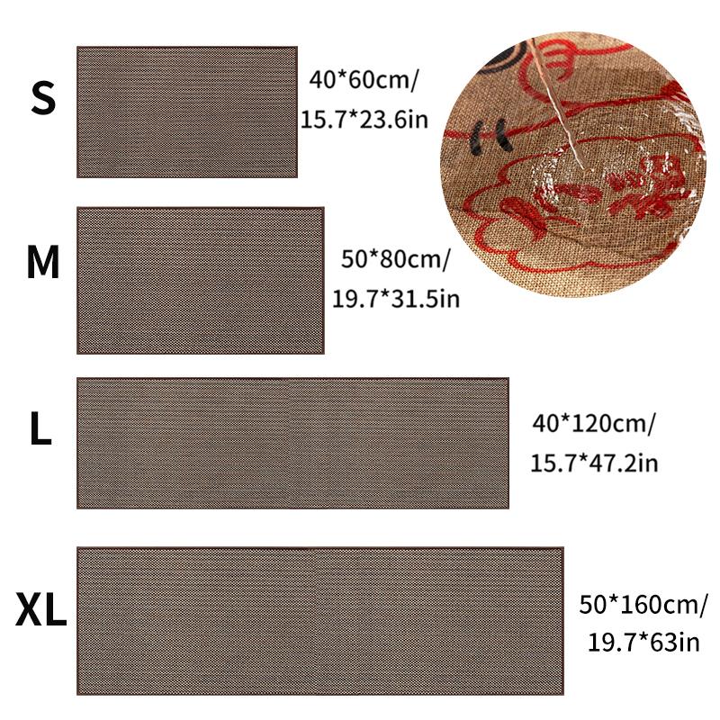 Linen Kitchen Mat Non-slip  Floor Mat for Kitchen Rugs Indoor Long  Strip Caret  Solid Color Entrance Doormat