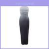 Summer Slim Fit Sleeveless Dress With Gradient Pattern In Milk Silk For Casual Youths