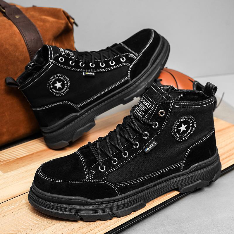 

Autumn and winter trend men s tooling retro young men s shoes British fashion Martin boots 44