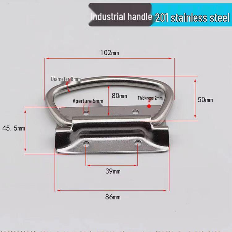 Heavy Duty 304 Stainless Steel Folding Pull Handle for Industrial Toolbox and Panel