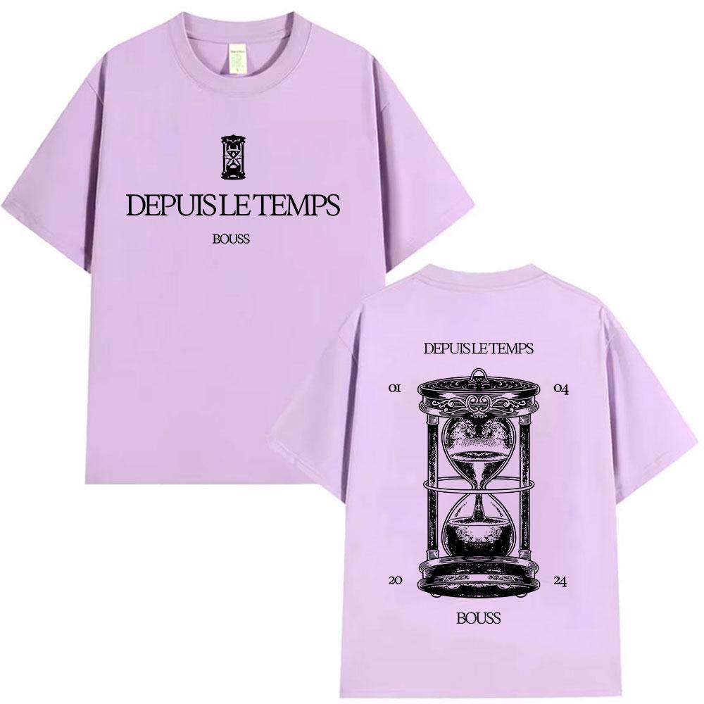 DEPUIS LE TEMPS BOUSS Tour 2025 Merch T Shirt Mens Women Vintage Fashion Oversized Cotton Tshirts Man Hip Hop Clothing Tshirt