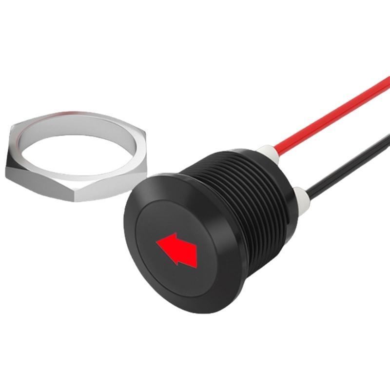 LED Car Turn Signal Indicators Light with Wire Leads Single Arrows Symbols Car Dashes Light Waterproof 12mm Metal Signal Lamp