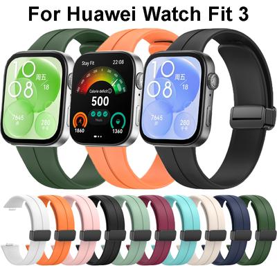 Magnetic Buckle Strap For Huawei Watch Fit 3 Silicone Band Soft Sport Wristband For Huawei Watch FIT3 Men Women Bracelet Correa