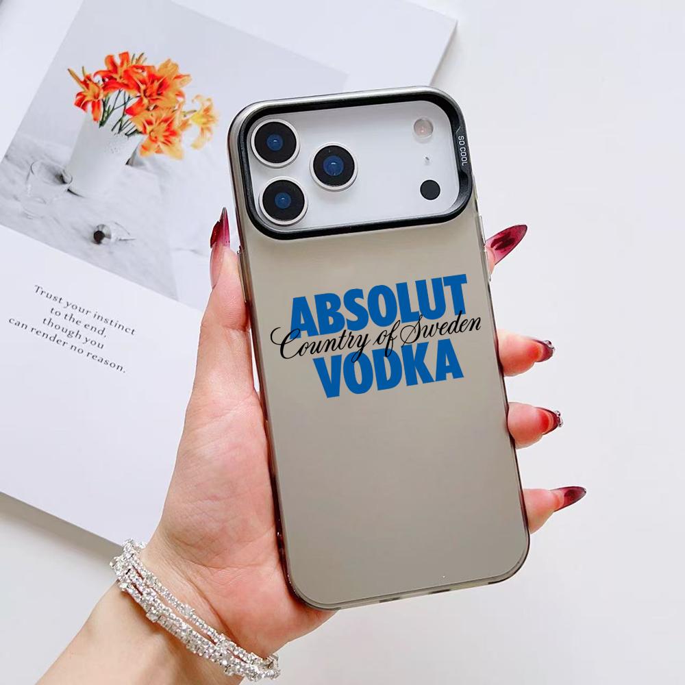 

Fashion V-VodkaS Funny Phone Case For iPhone 17 16 15 14 13 12 11 Pro Max Air Colorful Matte Laser Aurora Shockproof Phone Case iPhone 14