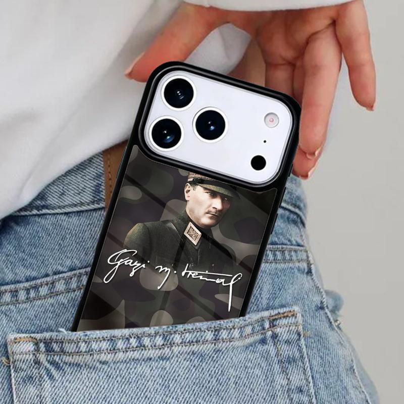 Mustafa Kemal Ataturk soft Phone Case for iPhone 17ProMax 12 13 14 15 16e 17 Pro Max Plus Air Cover